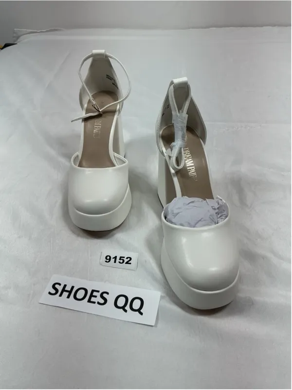 Dream Paris Womans Excellent Platform Stacked Heel Pumps Size Eu 36.5 Us 6 White - Image 3