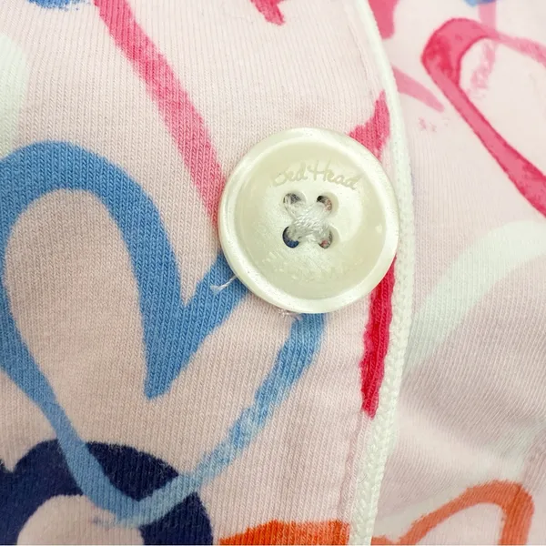 BedHead Pajamas Hearts Organic Cotton Two (2) Piece Pajama PJ Set Pink - Image 8