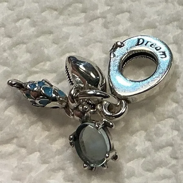 Pandora Fish Sea Turtle Conch Triple Dangle Charm 791697C01 S925 - Image 2