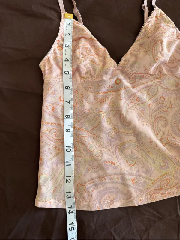 Out From Under UO Mesh Paisley Camisole Small Peach Pink Resort Festival Cami - Image 3