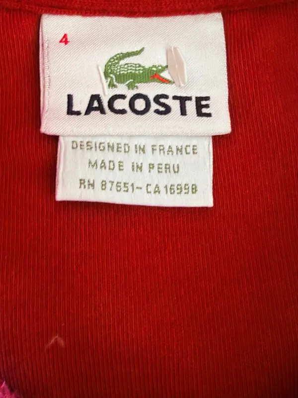 Lacoste Men's Red 1/4 Zip Cotton Interlock Pullover Sweatshirt - Image 5