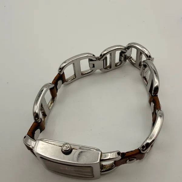 Chic Vintage Michael Kors MK-2034 Chainlink Watch - Orange Dial New Battery - Image 3