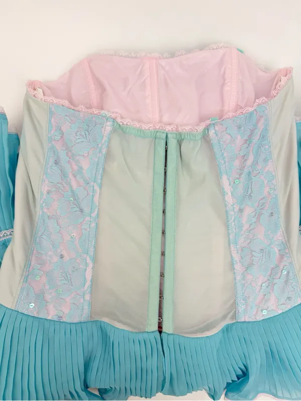 Betsey Johnson Vintage 90s 2000s Y2K Cupcake Tea Party Tiered Ruffle Dress Mini - Image 10