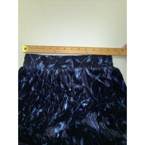 Vintage 1990s Stonebridge blue Floral velvet Satin denim Vest & Skirt Set Size S - Image 10