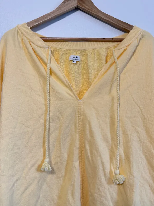 Aerie Yellow Notes Easy Street Sweatshirt Size Medium NWOT Oversized - Image 4
