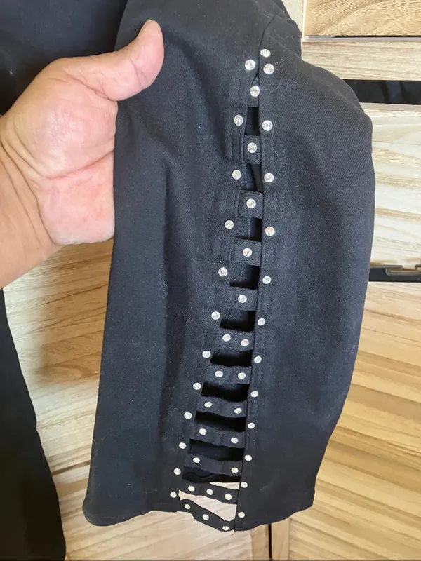 Ethyl Classic Black Studded Pocket Jeans 6 - Image 6