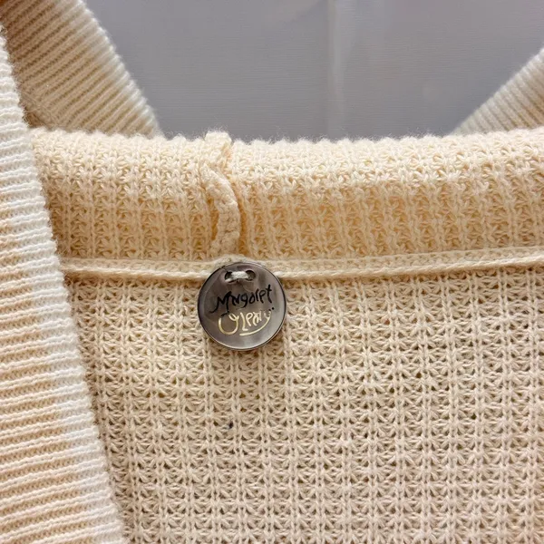 Margaret O'Leary Cream Waffle‎ Organic Cotton Hooded Sweater Fall Warm Lounge - Image 3