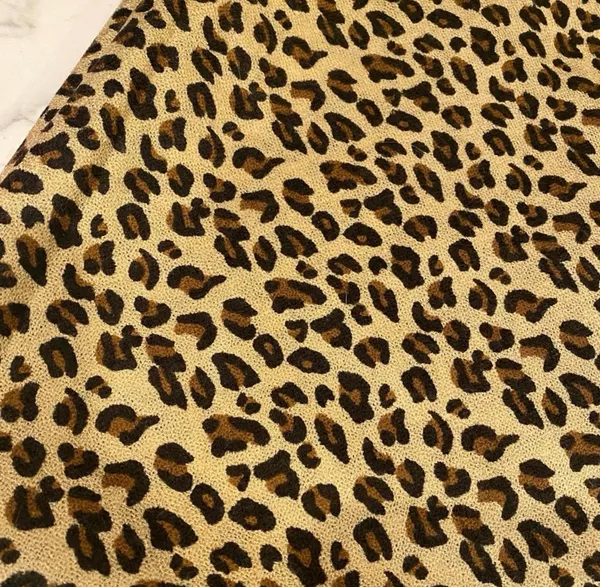 NWOT Leopard Lightweight Wrap Scarf Brown Tan Black Fringe Mob Wife - Image 2