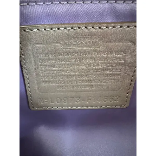 Coach Leah Yellow Shoulder Bag Signature Embossed Design Women's Handbag - Image 4