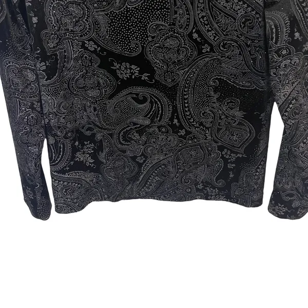 White Stag Vintage‎ 90s Small Fairy Grunge Sparkle Black Whimsigoth Paisley Top Witchy - Image 4