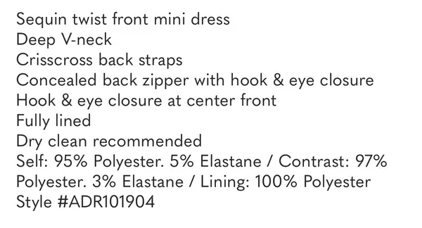 Sequin Twist Front Minidress  - Image 5