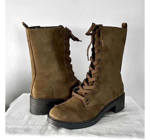 Rouge Helium taupe green combat boots - Image 9