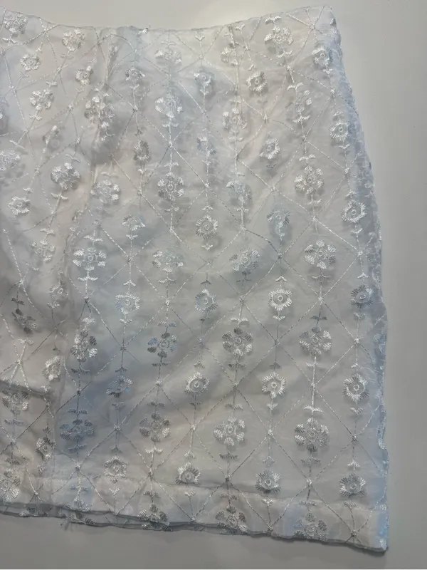 Urban Outfitters White Embroidered Mini Skirt Cottagecore Coquette‎ Size S - Image 6