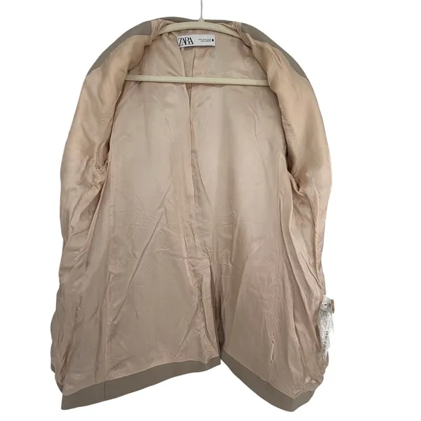 ZARA Oversized Tailored Single Breasted Taupe Blazer XL 16 18 - Image 7