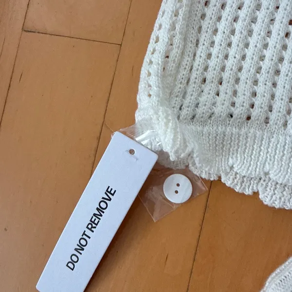 Princess Polly Beach Day white crochet knit top and shorts set - Image 6