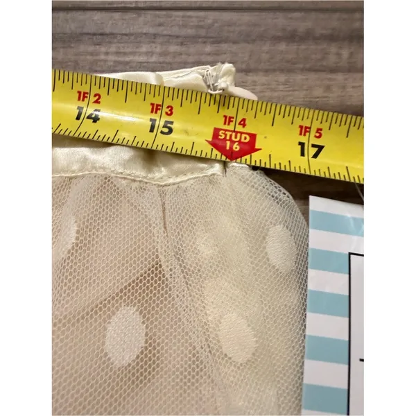 Ivory Swiss Dot‎ Mesh Overlay Mini Skirt NWT Women's XL Coquette Tulip B - Image 5