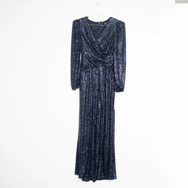 Aqua Formal - Navy Sequin‎ Twist-Front Gown - Image 2
