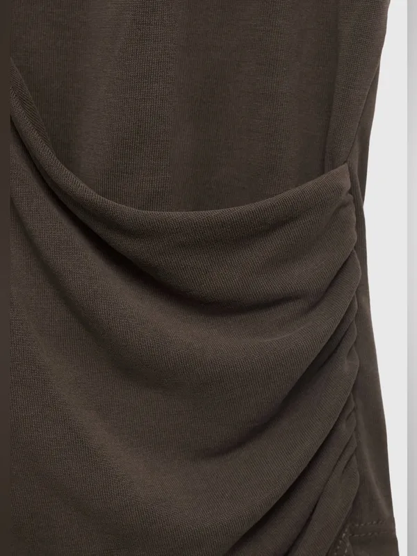 MANGO MNG - NWT Sleeveless Halter Wrap Top asymmetrical hem Brown - Image 7