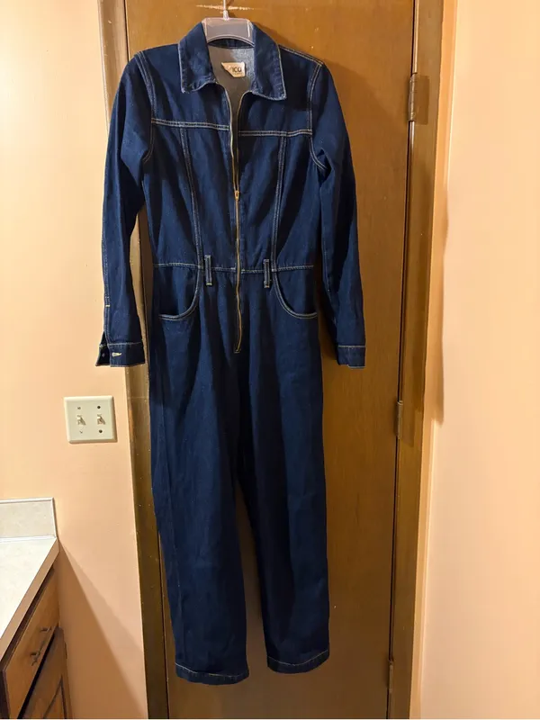Etica Farrah Denim Boilersuit Jumpsuit in Night Swim - Image 3
