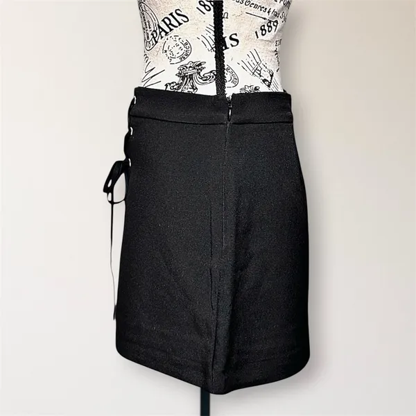 English Factory XS Black Lace Up Corset High Waist Skort Y2K Whimsigoth Witchy‎ - Image 8