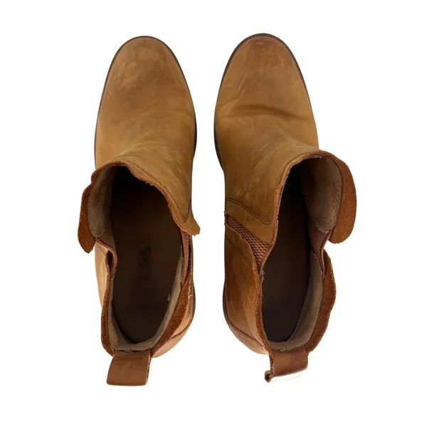 Korks Ankle Boots Womens 7.5M Tan Leather Q43316 Block Heel Chelsea Booties Boho - Image 5
