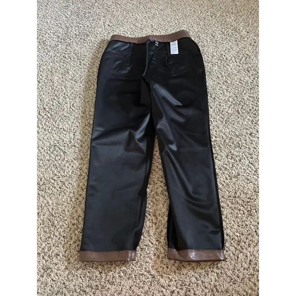Isaac Mizrahi Live Women's‎ Brown Faux Croc Leather Slim Ankle Pant Size 10 - Image 10