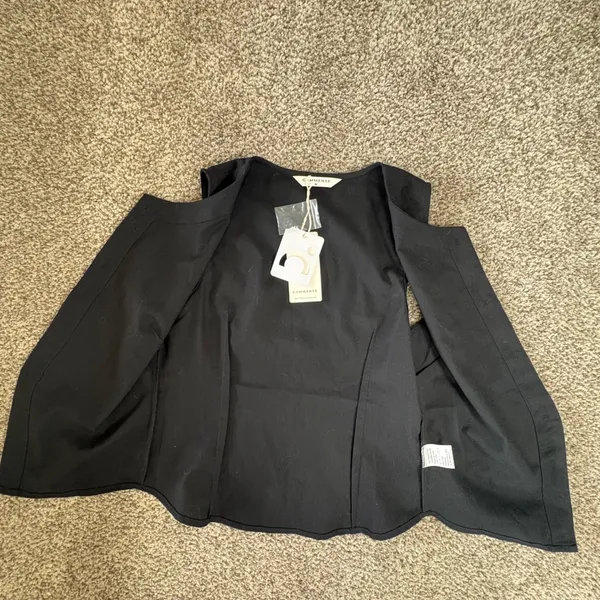 Commense Button Up‎ Vest Women Med Black Linen Blend Capsule Minimalist Office - Image 4