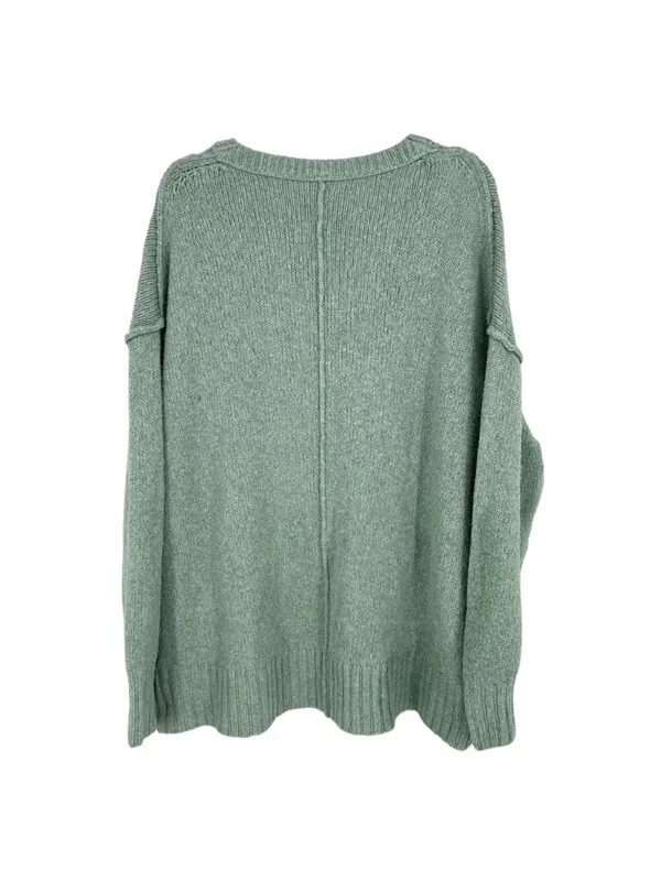 Free People Brookside Tunic Sweater Spearmint V-Neck Relaxed Fit Size Small - Image 6