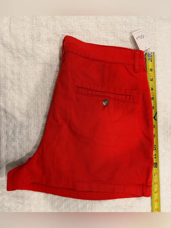 Free People Red High-Waist Pleated Shorts - Image 7