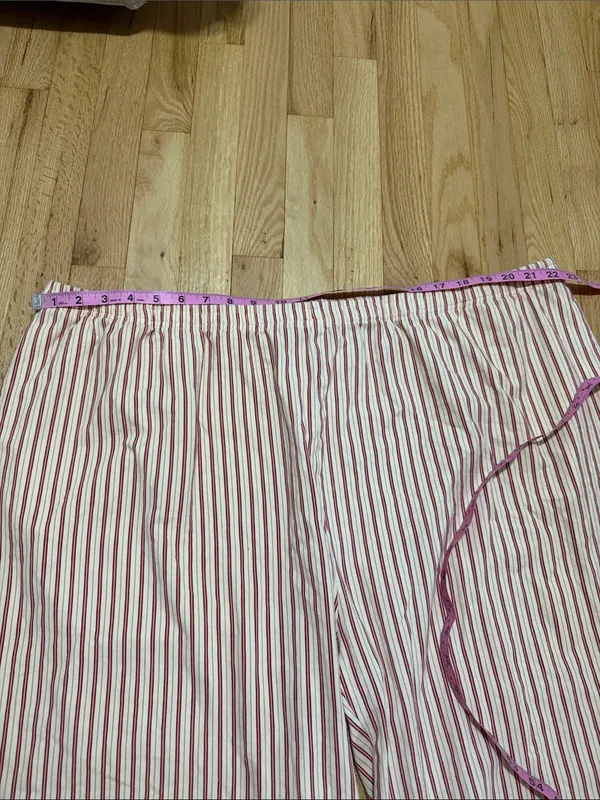 Storq Cotton Tan Red Striped Pull on Wide Leg Pants Sz 3XL - Image 4