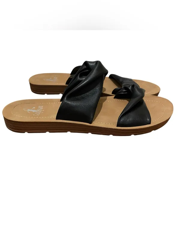 Corkys Twisted Double Strap Slide Sandals Black Womens Size 10 Casual Comfort - Image 5