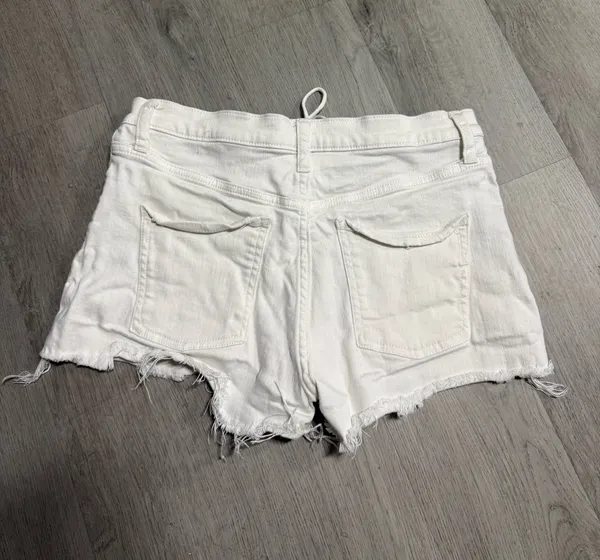 Express vintage mid rise lace up denim shorts - Image 6