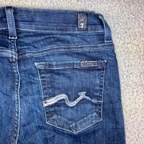 7 For All Mankind Roxanne Jeans Women 25x31 Low‎ Rise Dark Wash Slim Fit Stretch - Image 12