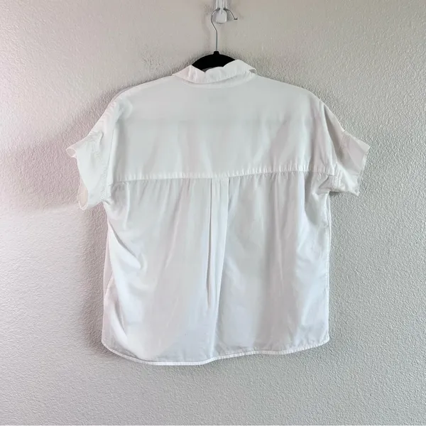 Madewell Women's‎ Park Popover Short Sleeve Shirt White - Image 4