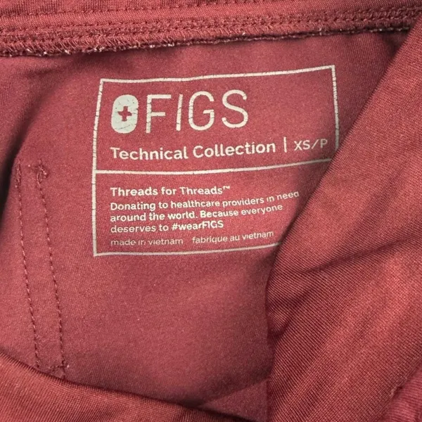 FIGS Women's Zamora Jogger Scrub Pants XS Burgundy - Image 8