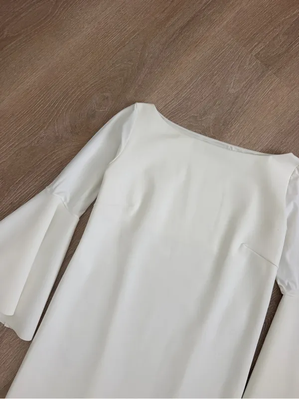 Chiara Boni La Petite Robe White Bell Sleeve Mini Dress – IT 44 / US 8 / M - Image 4