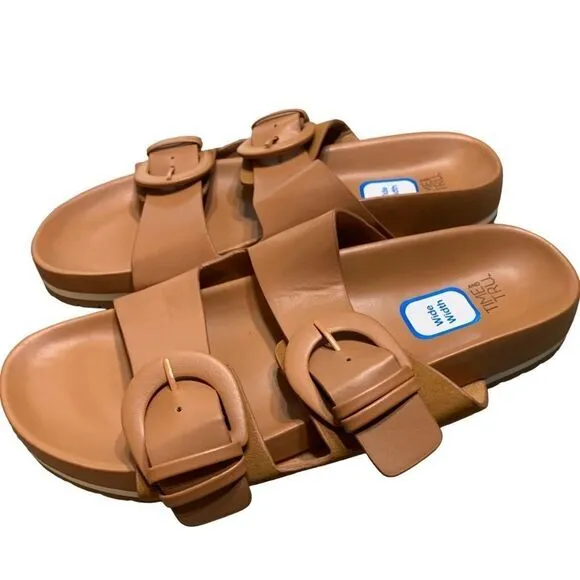 Time‎ and Tru Buckle Slide Sandals Brown 10W Womens NEW - Image 4