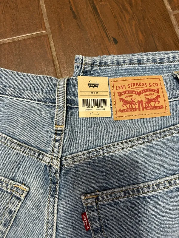 Levi’s 94 Baggy Distressed Mid Rise Straight Leg Denim Jeans - Image 5