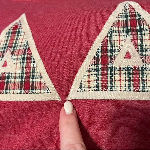 Delta Delta Delta Sorority Womens Large Red Plaid Short Sleeve Shirt Greek *FLAW - Image 7