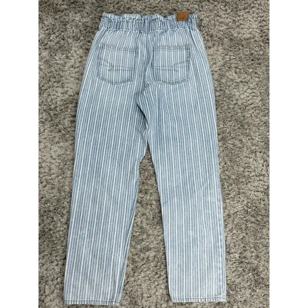 American Eagle Outfitters Women’s Mom Jeans Blue Indigo Stripe Size 10 Long - Image 6