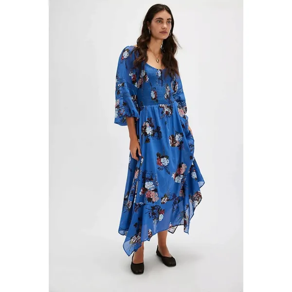 Free People Bohemian Witchy Fairy Morning Glory Maxi Dress Bluebell Size Small - Image 8