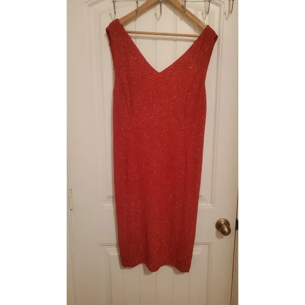 calvin klein dress Size 14 party sparkly Red Dress - Image 3