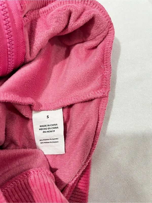 Bebe Pink Velour Tracksuit Size Small Pink Taffy Plush Zip Up Set Jacket & Pants - Image 13