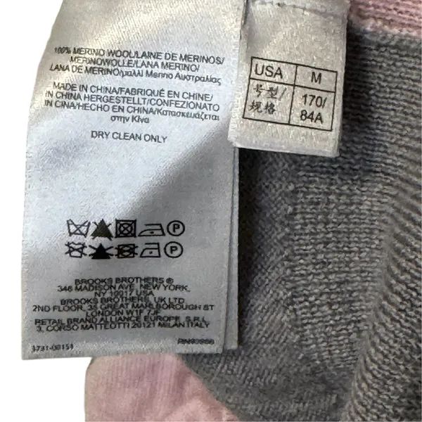 Brooks Brothers Women Tank Sweater Merino Wool Knit Colorblock Pink Gray Medium - Image 7