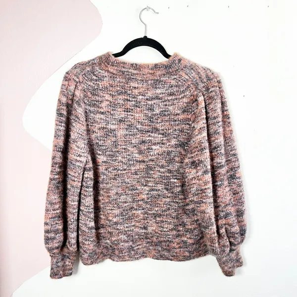 Madewell Space-Dyed Crop Pullover Sweater Size Large Multicolor Wool‎ Blend - Image 2