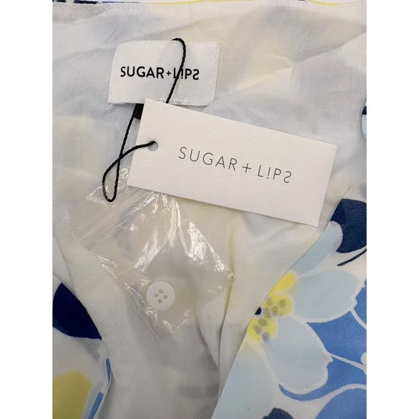 Sugar+Lips Seas The Moment Floral Maxi Dress Small Sky Blue Tiered Boho NWT‎ - Image 7