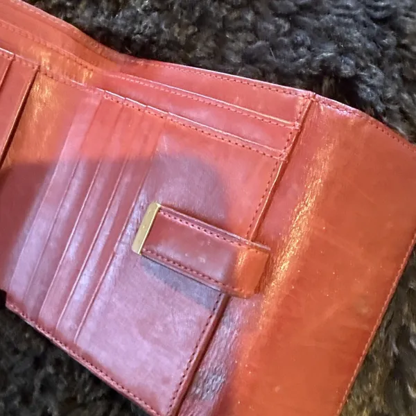 red Coach leather bifold wallet. - Image 8