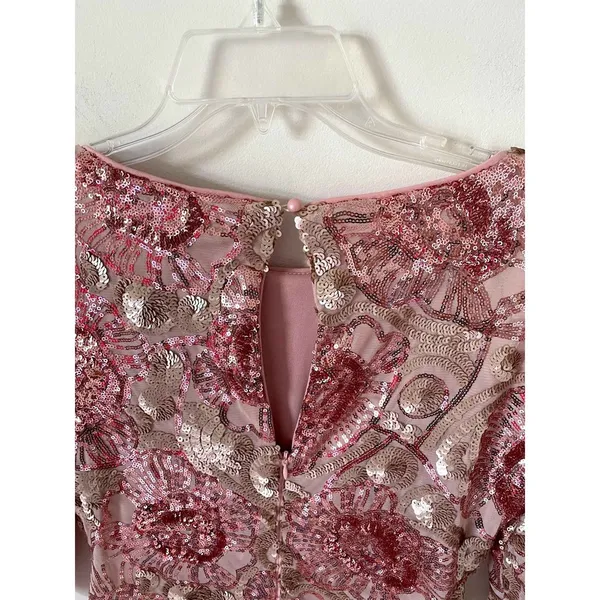 Ark & Co. Sequin Swifty Formal Sequin Mini Dress Pink Size Small - Image 4