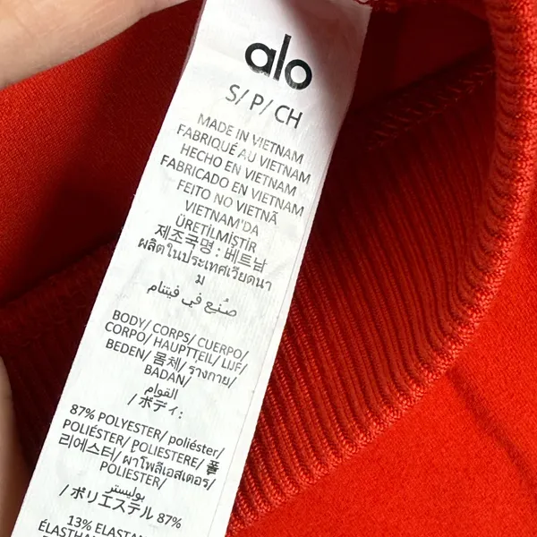 Alo Yoga W51024R Red High Rise Ribbed Waist Capri Leggings Small HO25 - Image 2