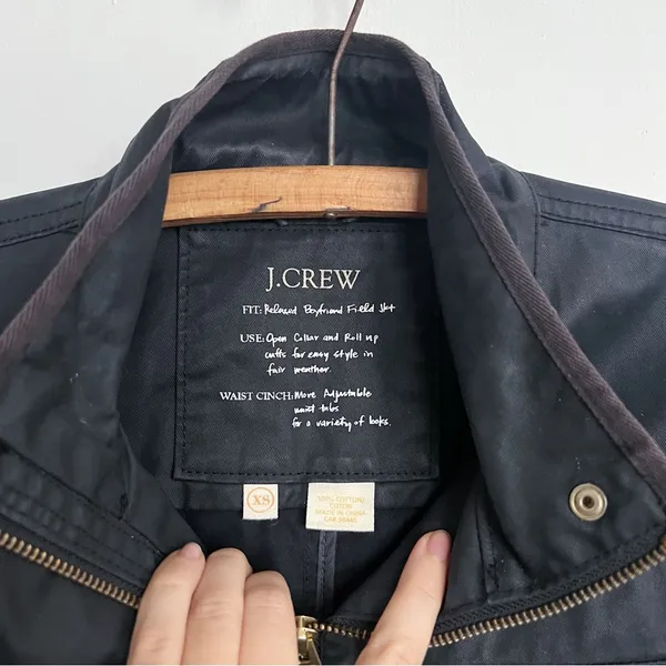 J Crew • Downtown Field Jacket waxed cotton canvas black military utility cargo - Image 6